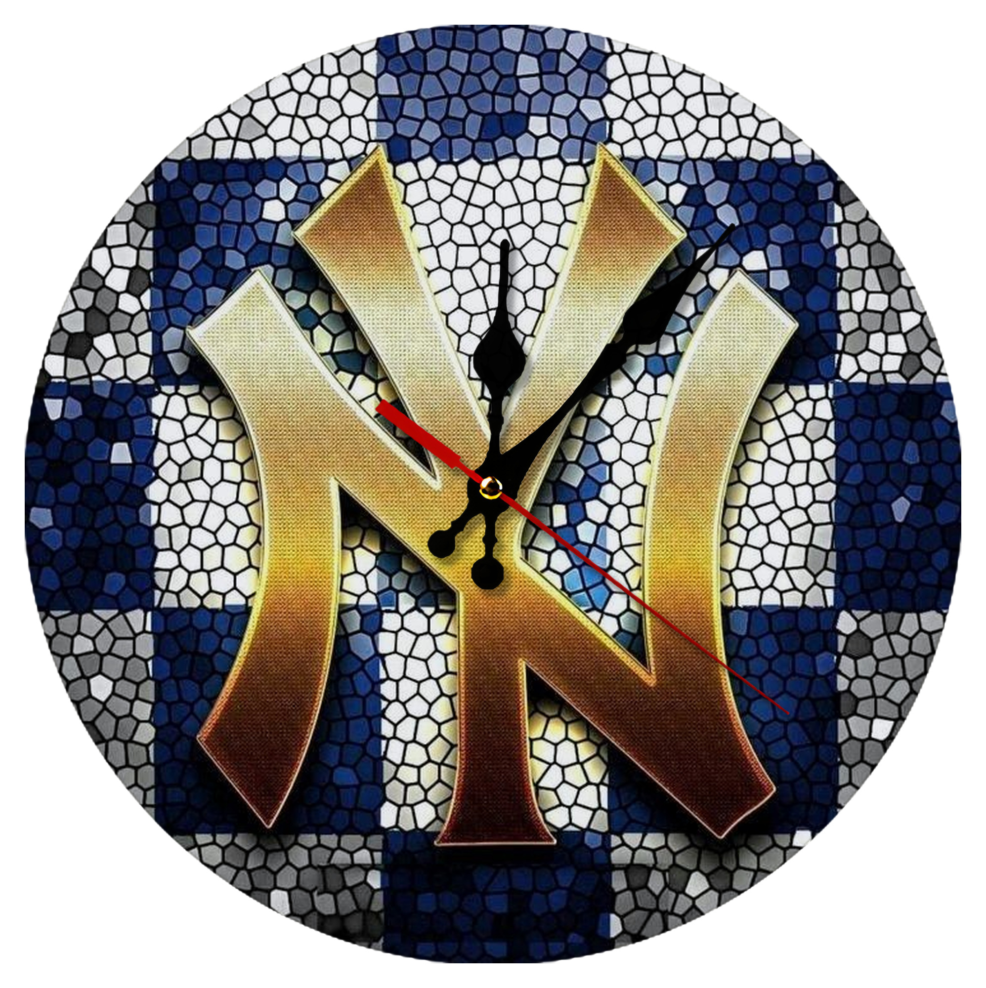 New York Yankees 129 Silent Round Wall Clock – Modern & Stylish DIY Design, Durable Wood Construction, Easy To Install – Perfect For Office, Bedroom, Living Room, And More